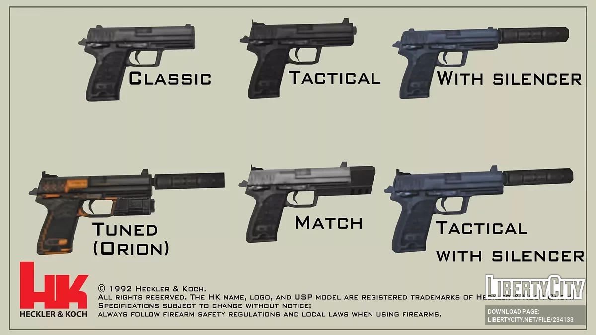 HK USP Pack / GTA San Andreas